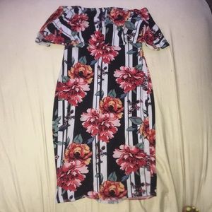floral striped body dress